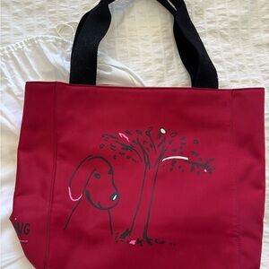 Kate Spade Stylish Red Dog Tote Bag